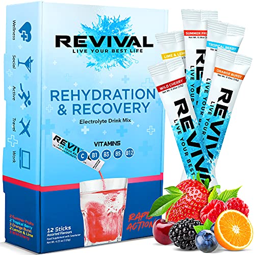 Revival Electrolytes Powder Packets, Hydration Drink Mix - Sport, Wellness, T...