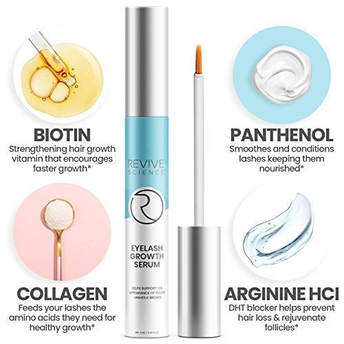 Eyelash Growth Serum & Eyebrow Enhancer - Biotin, Vitamin E & Collagen - Rapi...