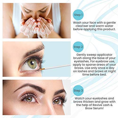 Eyelash Growth Serum & Eyebrow Enhancer - Biotin, Vitamin E & Collagen - Rapi...