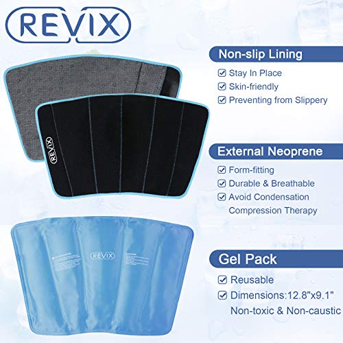 REVIX Calf and Shin Gel Ice Packs for Injuries Reusable Leg Cold Pack Wrap Co...