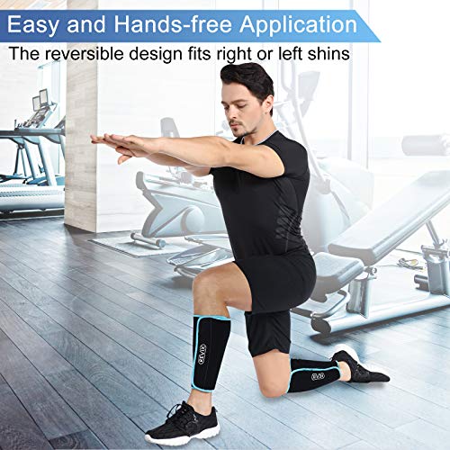 REVIX Calf and Shin Gel Ice Packs for Injuries Reusable Leg Cold Pack Wrap Co...