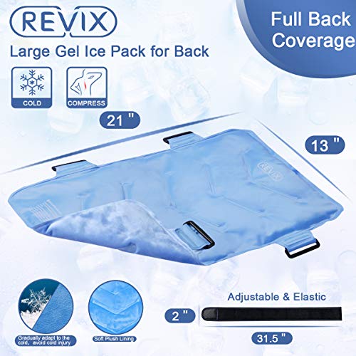 REVIX Full Back Ice Pack for Injuries Reusable Large Gel Ice Wrap for Back Pa...