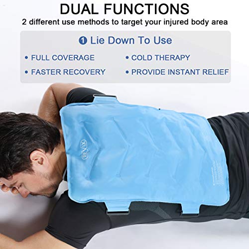 REVIX Full Back Ice Pack for Injuries Reusable Large Gel Ice Wrap for Back Pa...