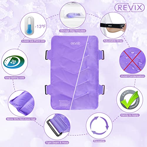 REVIX Ice Pack for Back Injuries Reusable Extra Large Gel Cold Pack for Full ...