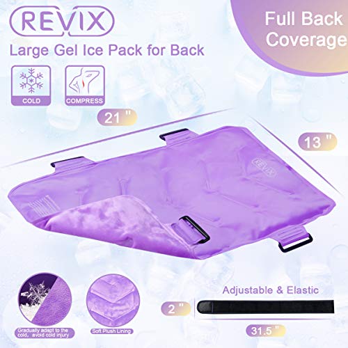 REVIX Ice Pack for Back Injuries Reusable Extra Large Gel Cold Pack for Full ...