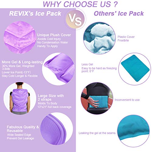 REVIX Ice Pack for Back Injuries Reusable Extra Large Gel Cold Pack for Full ...