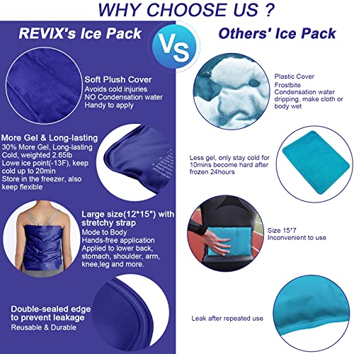 REVIX Ice Pack for Hip Replacement, Ice Wraps Flexible Gel Cold Pack for Burs...