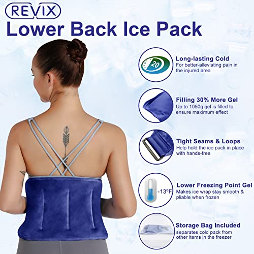 REVIX Ice Pack for Injuries Reusable Gel for Lower Back Pain Relief, Cold Pac...