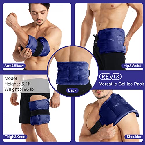 REVIX Ice Pack for Injuries Reusable Gel for Lower Back Pain Relief, Cold Pac...