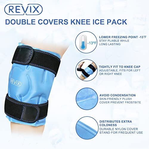 REVIX Ice Pack for Knee Pain Relief, Reusable Gel Ice Wrap for Leg Injuries, ...