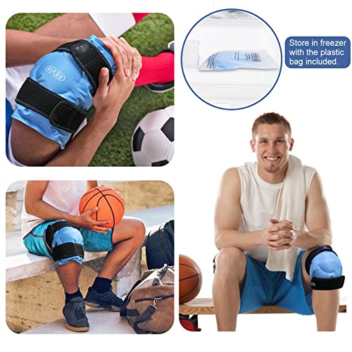 REVIX Ice Pack for Knee Pain Relief, Reusable Gel Ice Wrap for Leg Injuries, ...