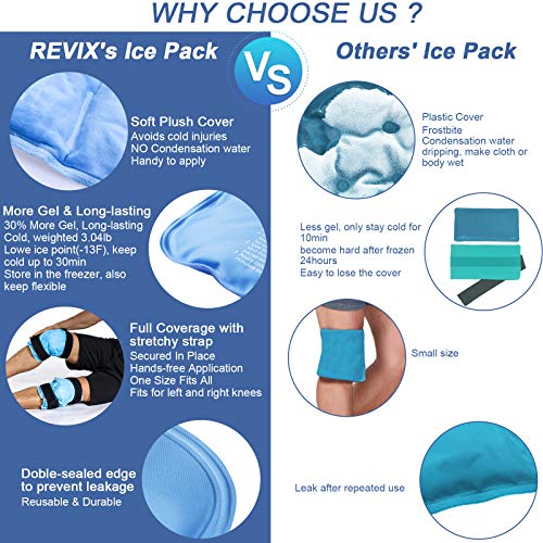 REVIX Ice Packs for Knee Injuries Reusable, Gel Ice Wraps with Cold Compressi...
