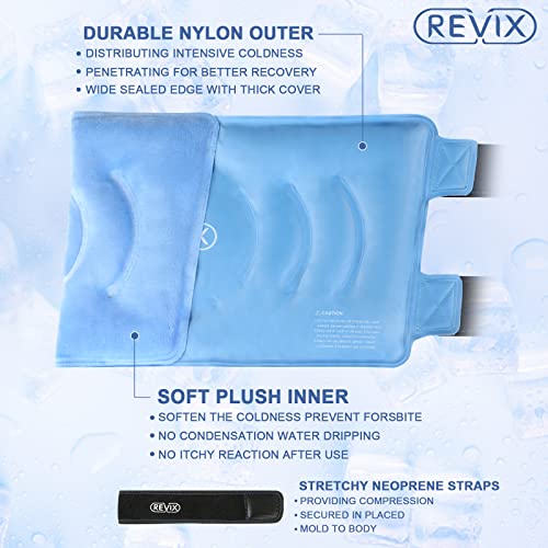 REVIX XL Knee Ice Wrap Around Entire Knee, Reusable Gel Ice Packs for Knee Re...