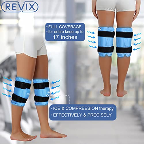REVIX XL Knee Ice Wrap Around Entire Knee, Reusable Gel Ice Packs for Knee Re...