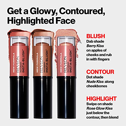 Blush Stick by Revlon, PhotoReady Insta-Blush Face Makeup with Cream to Powde...