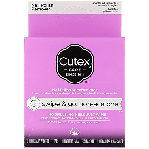 Cutex Care Swipe & Go Non-Acetone Nail Polish Remover Pads 10ct