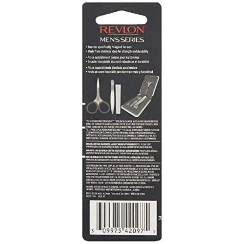 Eyebrow Hair Removal Tweezer by Revlon, Men's Series, High Precision Tweezers...