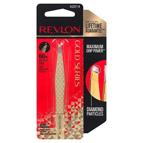 Hair Removal Tweezer by Revlon, Gold Series Slant Titanium Coated, Diamond Pa...