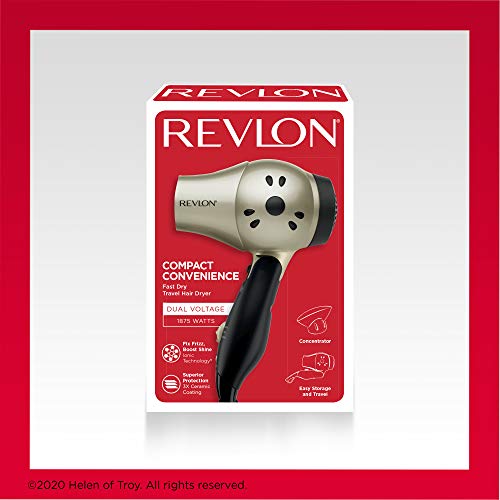 REVLON 1875W Compact Folding Handle Travel Hair Dryer
