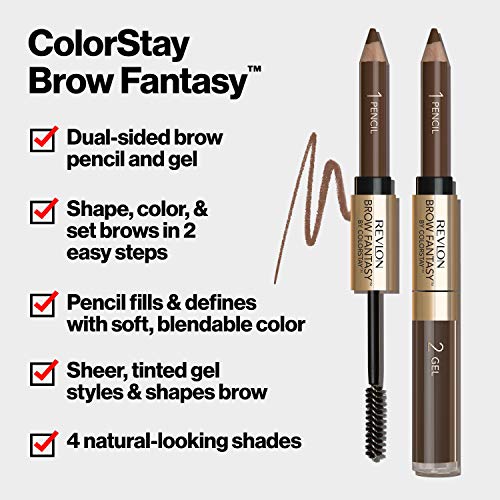 Revlon Brow Fantasy Pencil & Gel, Dark Blonde [104], 0.04 oz