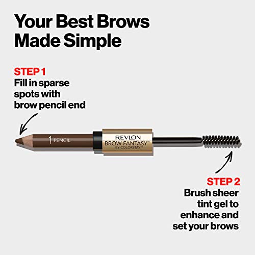 Revlon Brow Fantasy Pencil & Gel, Dark Blonde [104], 0.04 oz