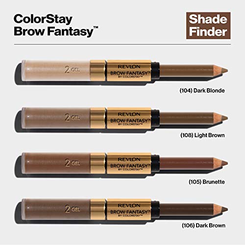 Revlon Brow Fantasy Pencil & Gel, Dark Blonde [104], 0.04 oz