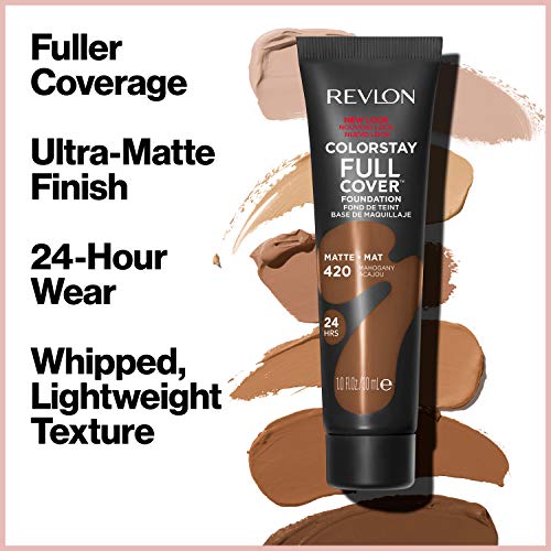 Revlon ColorStay Full Cover Longwear Matte Foundation, Heat & Sweat Resistant...