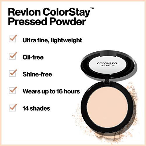 Revlon ColorStay Pressed Powder, Longwearing Oil Free, Fragrance Free, Noncom...