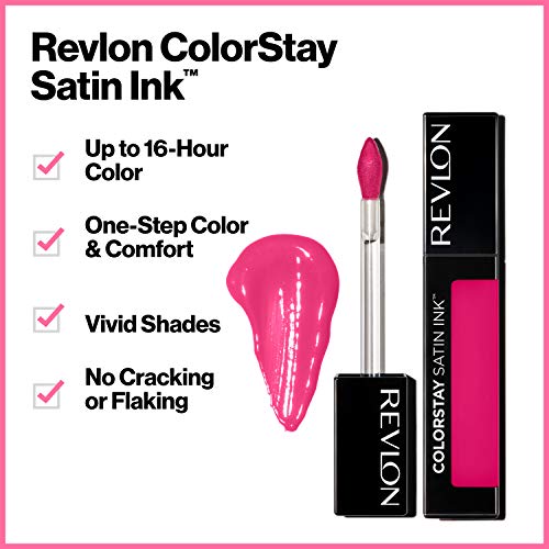 Revlon ColorStay Satin Ink Liquid Lipstick, Longwear Rich Lip Colors, Formula...