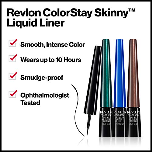 REVLON ColorStay Skinny Liquid Eyeliner, Waterproof, Smudgeproof, Longwearing...