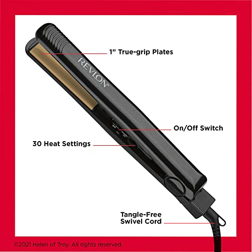Revlon High Heat 3X Ceramic Flat Iron, 1 Inch