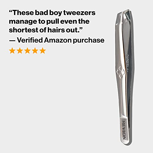 Revlon Multipurpose Slant Tip Tweezer, Eyebrow and Ingrown Hair Removal Makeu...