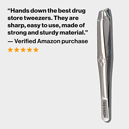 Revlon Multipurpose Slant Tip Tweezer, Eyebrow and Ingrown Hair Removal Makeu...