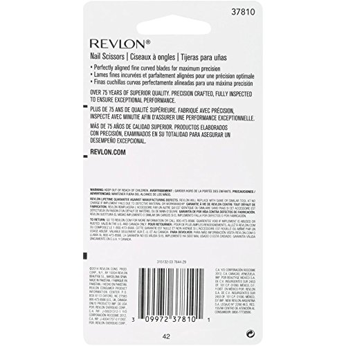 Revlon Nail Scissors, Curved Blade, Made with Stainless Steel