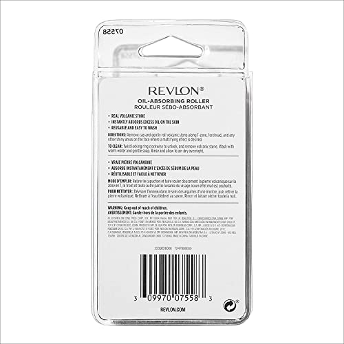 REVLON Oil-Absorbing Volcanic Face Roller, Reusable Facial Skincare Tool for ...