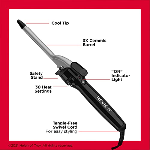 REVLON Perfect Heat Ceramic Curling Iron, 1/2"
