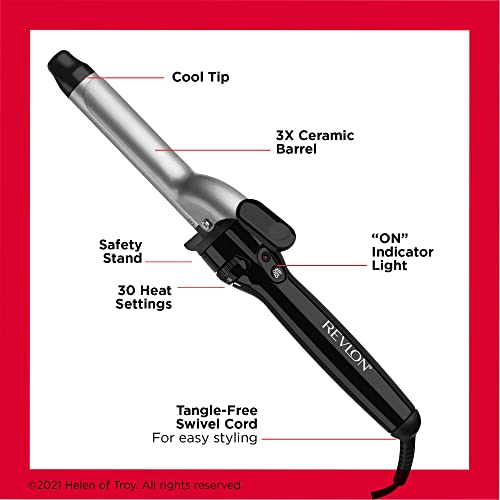 REVLON Perfect Heat Ceramic Curling Iron, 1"