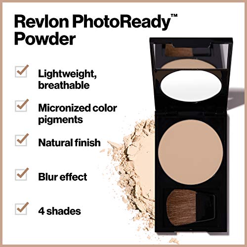 Revlon PhotoReady Pressed Face Powder with Brush, Longwearing Oil Free, Fragr...