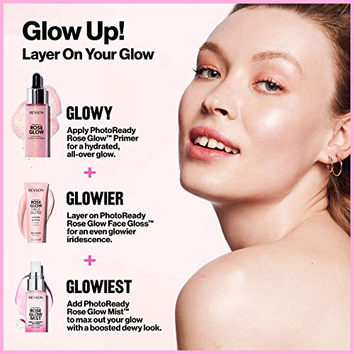 REVLON PhotoReady Rose Glow Face Primer Prep Hydrate Refresh Spray with Sheer...