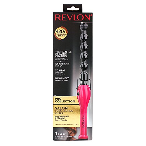 REVLON Salon High Heat Hair Curling Iron Ball Wand, Regular Bubble (main item)