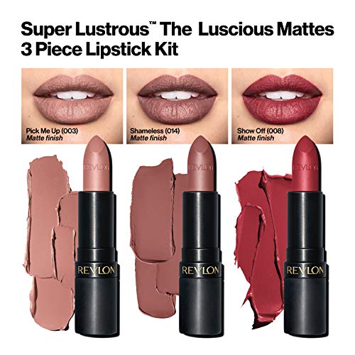 REVLON Super Lustrous The Luscious Mattes Lipstick, 3 Piece High Impact Lipco...