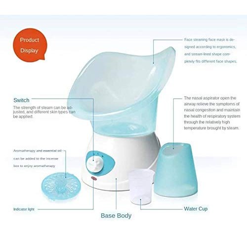 Facial Steamer For Personal Steam Inhaler Vaporizer with Aromatherapy Diffuse...