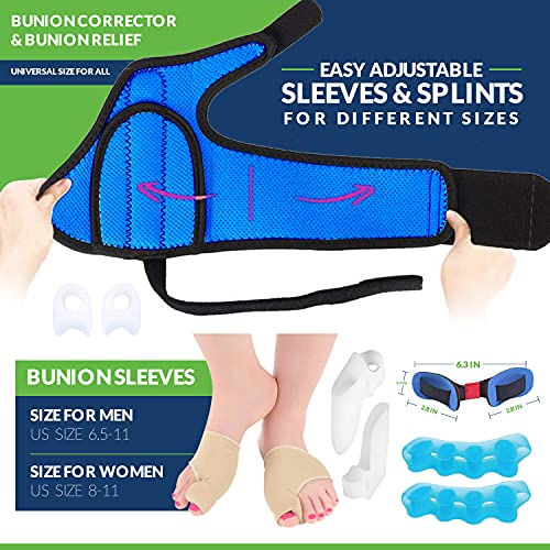 Bunion Corrector for Women and Men - 11PCs Bunion Relief Kit with Toe Separat...