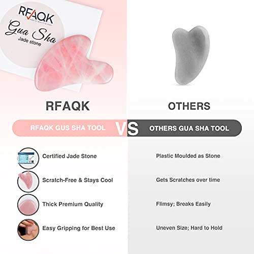 GuaSha Tool for Face - Rose Quartz Gua sha Facial Tools for Face & Body SPA -...