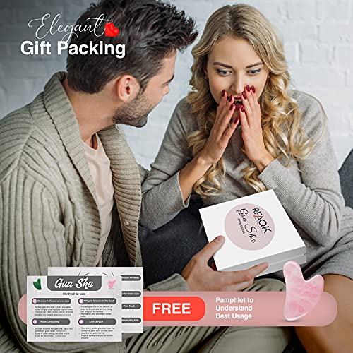 GuaSha Tool for Face - Rose Quartz Gua sha Facial Tools for Face & Body SPA -...