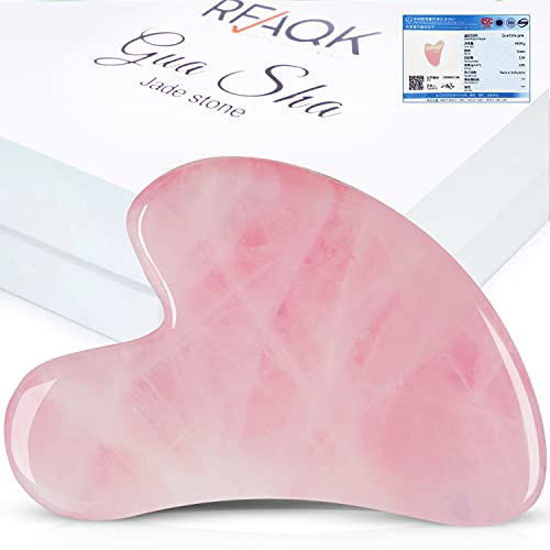 GuaSha Tool for Face - Rose Quartz Gua sha Facial Tools for Face & Body SPA -...