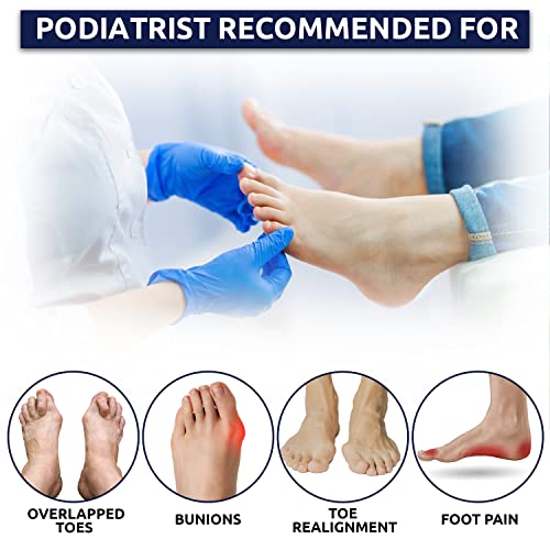 Toe Separators for Overlapping Toes – 5 Pair Soft Gel Toe Straighteners for F...