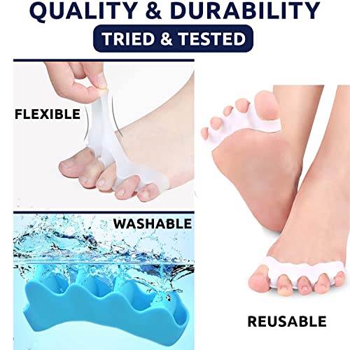 Toe Separators for Overlapping Toes – 5 Pair Soft Gel Toe Straighteners for F...