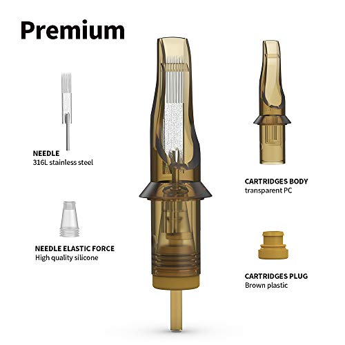 RHEIN Premium Tattoo Cartridge Needles #12 Standard 23 Round Magnum M-Taper 2...