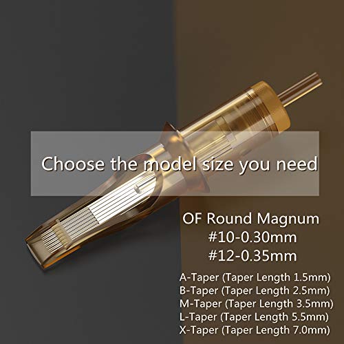 RHEIN Premium Tattoo Cartridge Needles #12 Standard 23 Round Magnum M-Taper 2...